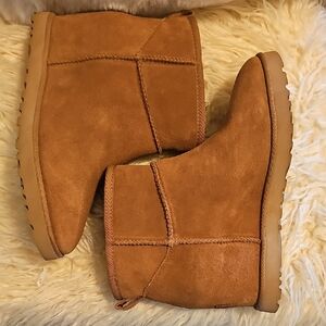 UGG Tan Ankle Wedge Boots